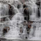 Waterfall and Red Leaves